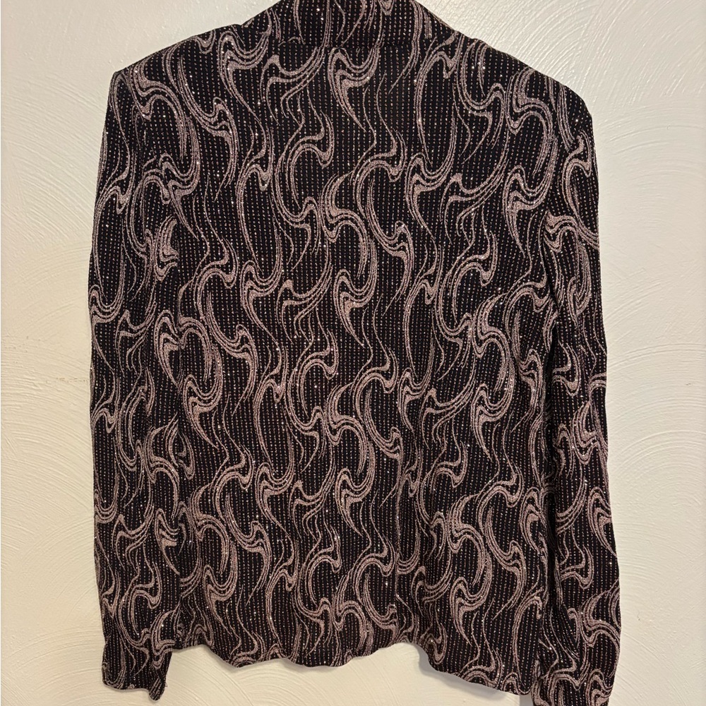 ONYX Nite Metallic Swirl Illusion Evening Top Size Small - Picture 8 of 10